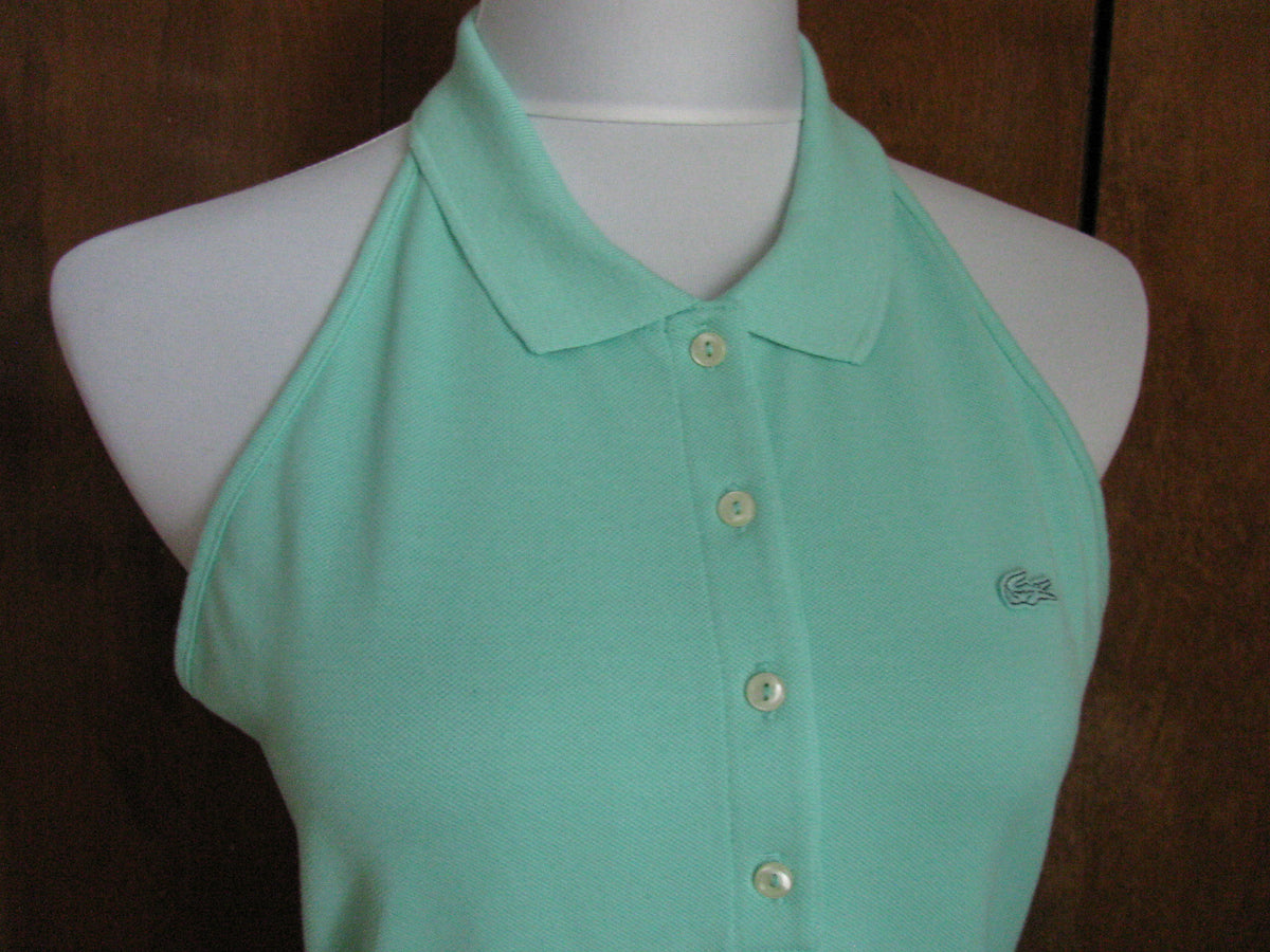 Lacoste women's green cotton halter dress New
