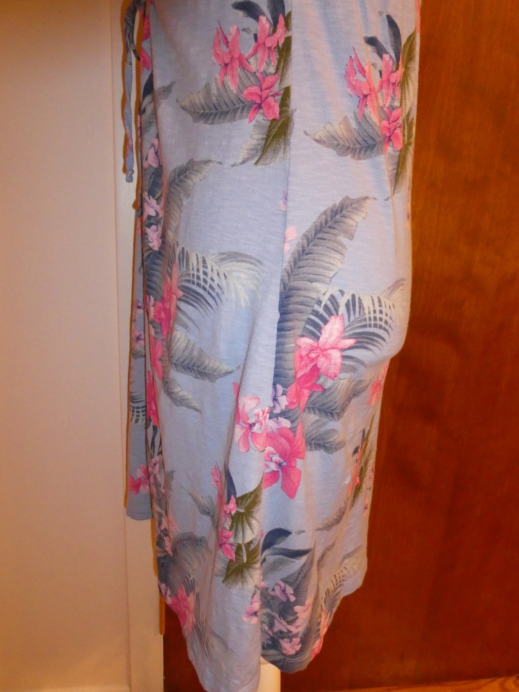 Tommy Bahama Women's Petite S/P Floral Tropical Summer Dress Cotton Modal Blue 