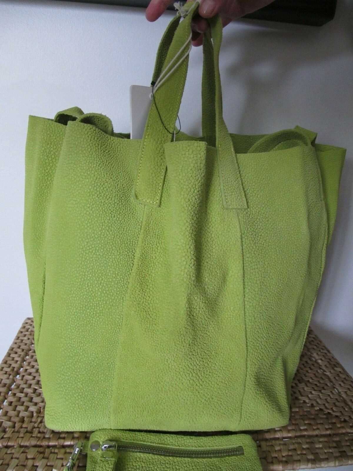 Anthropologie Lumi Women's Shoulder Bag Lime Genuine Leather