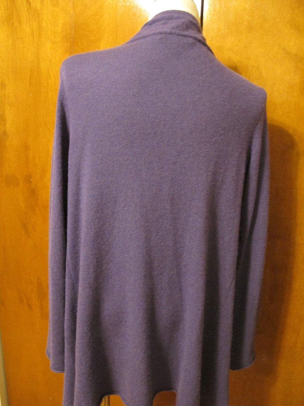 Just Cashmere Women's Purple Cashmere Open Front Detailed Cardigan Medium 
