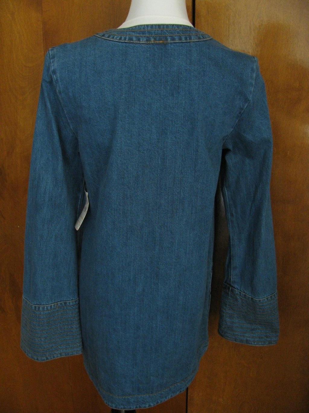 Free People women's denim henrix blue detailed tunic top New
