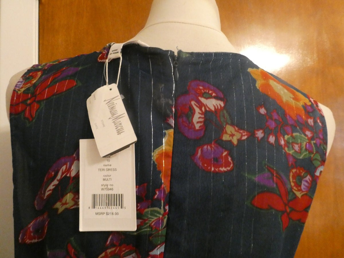 Walter Baker Teri women’s blue floral pleated lined evening dress size 10