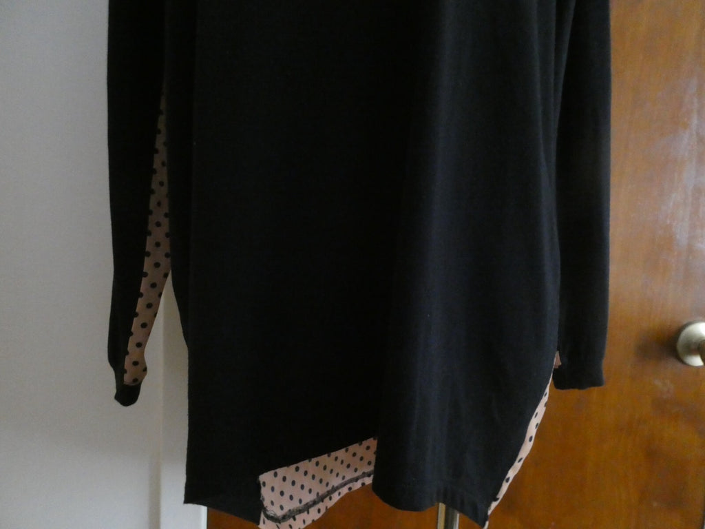 Tulipian women's black multi color long sleeves top size large