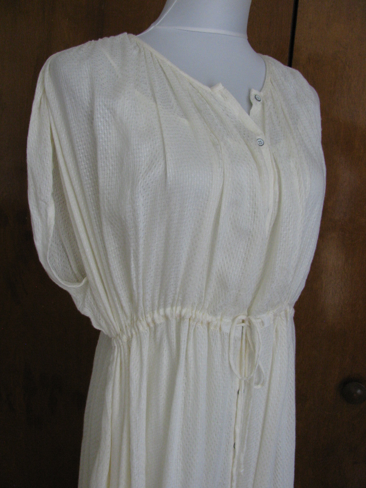 Free People women's off white soft rayon lined asymmetrical hem dress Small New