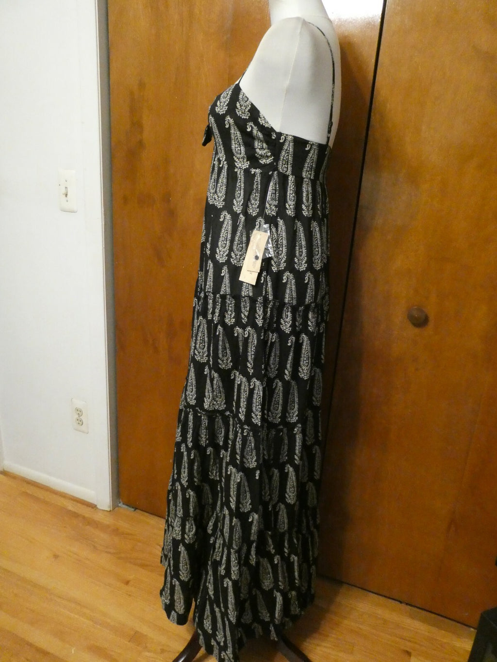 Denim & Supply women's black combo maxi cotton dress New