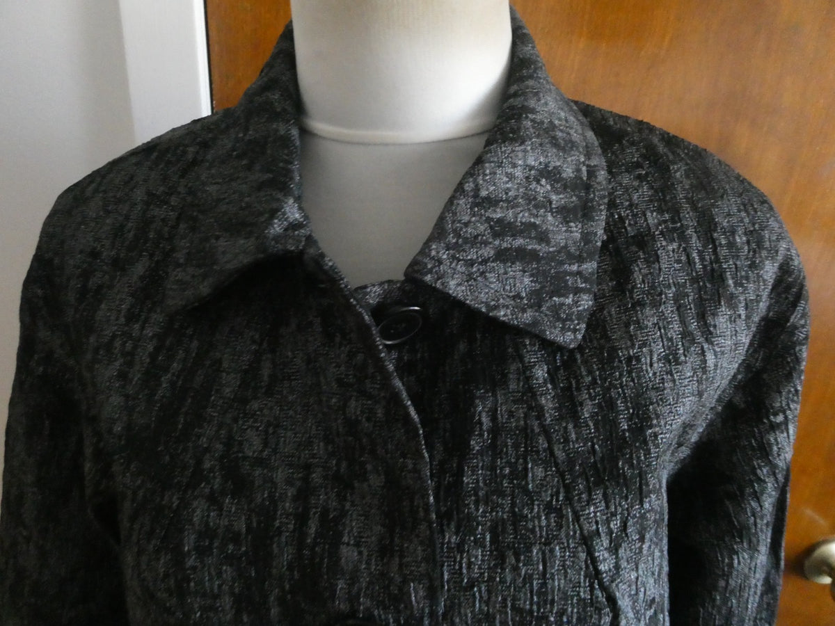 Linea By Louis Dellolio black/gray 4 Button with Pockets Blazer Jacket medium