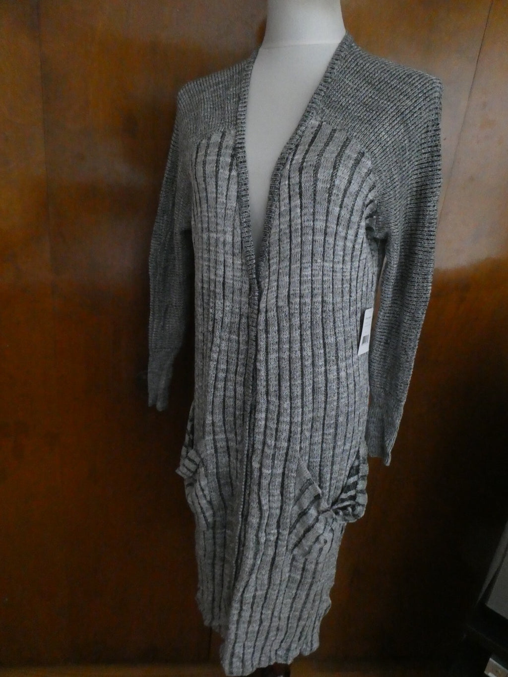 Free People Women's Gray Comb Long Cardigan Size Xsmall