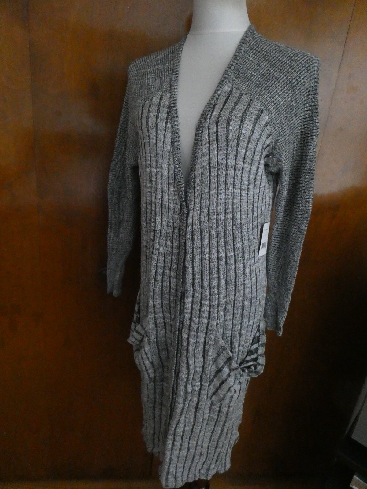 Free People Women's Gray Comb Long Cardigan Size Xsmall
