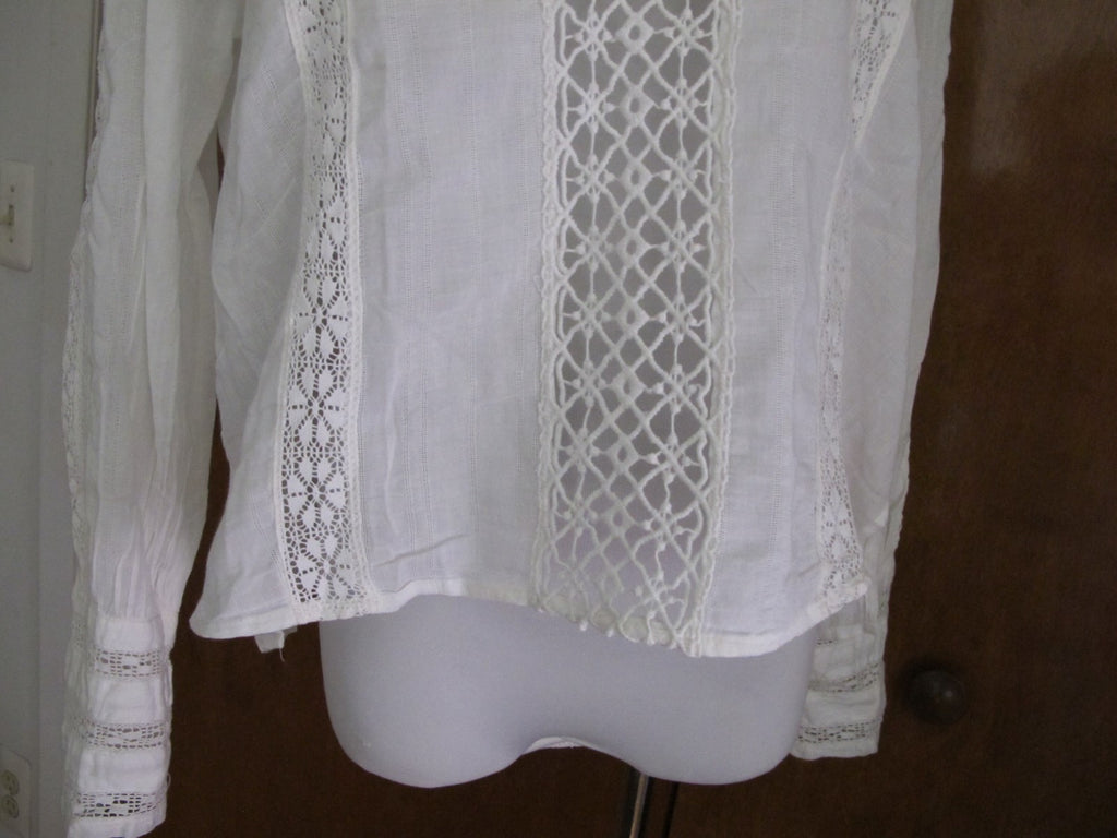 Free People women's ivory cotton crocheted top size Medium 
