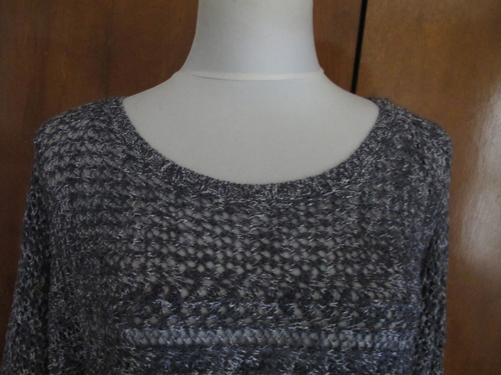 Rachel Roy 3/4 Sleeves Sweater Women's Asymmetrical Gray Detailed Size Medium 