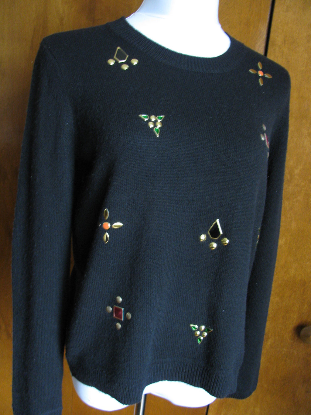 Rachel Roy Women's Black Detailed  Sweater Large New