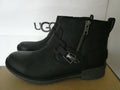 UGG Cheyne Women’s Waterproof Leather Sheepskin Black Buckle Ankle Boots 9.5, 11