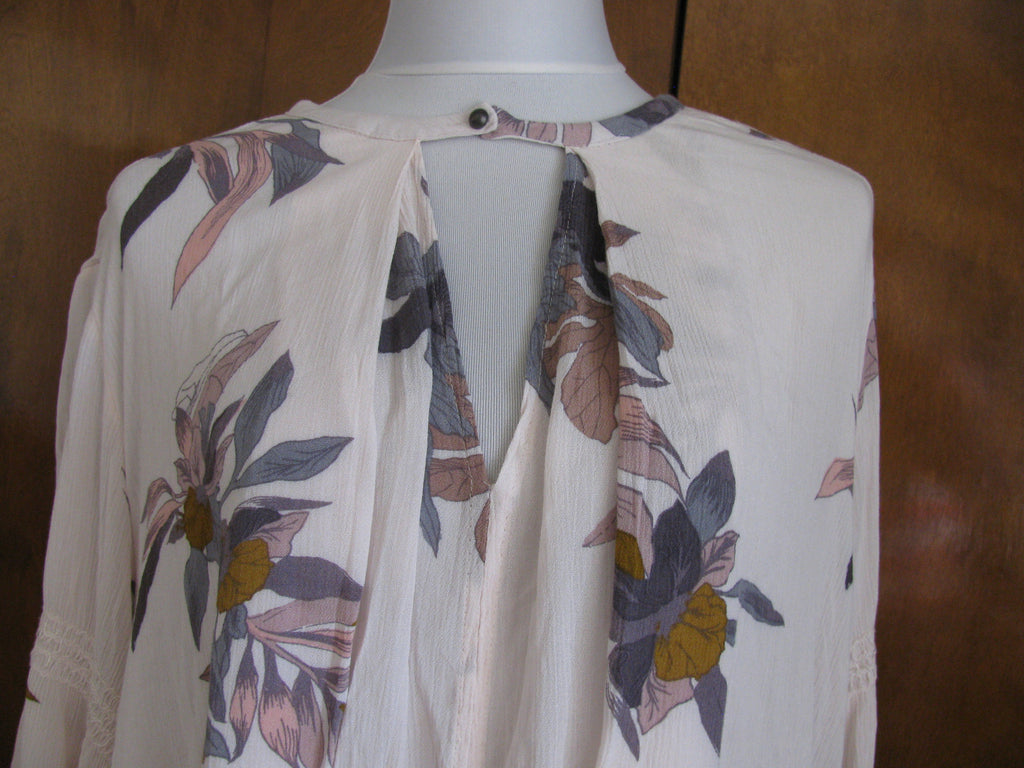 Free People Women’s Pearl Combo Rayon floral print Top New