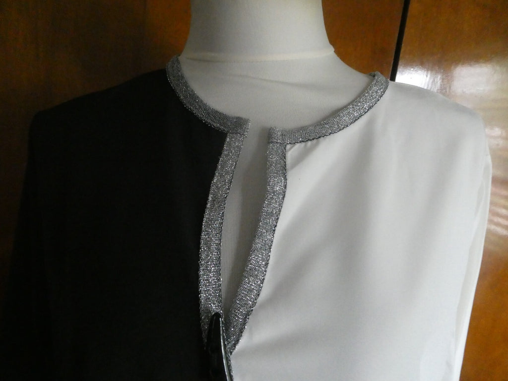 Made With Love women's white/black top XL, XXL- (XL fits L), (XXL fits XL)