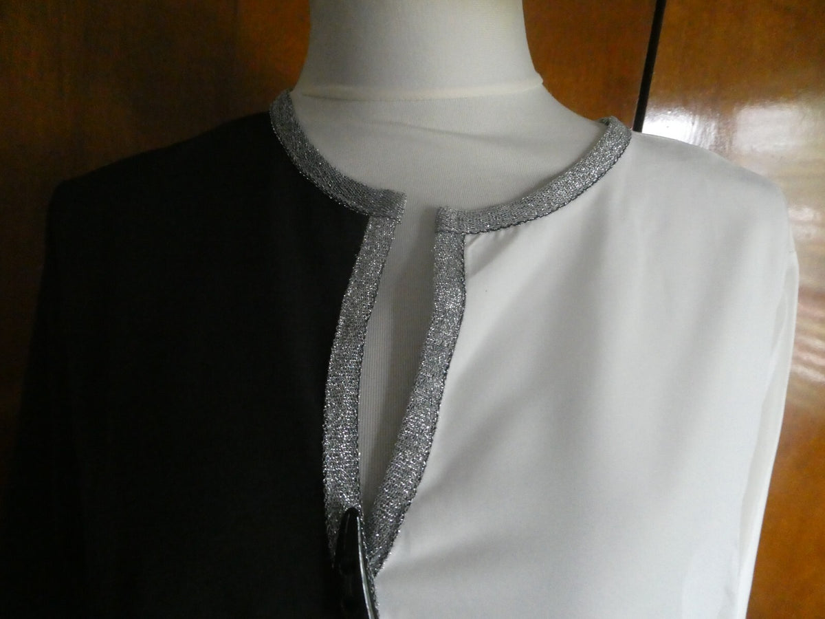 Made With Love women's white/black top XL, XXL- (XL fits L), (XXL fits XL)
