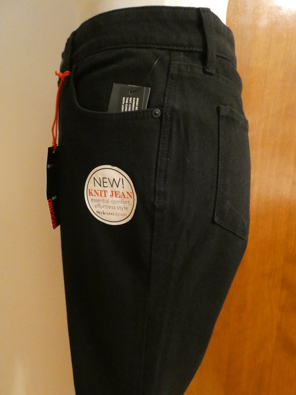 Style &CO Denim Women's Essential Comfort Soft Legging Jean Pants Black Size 14