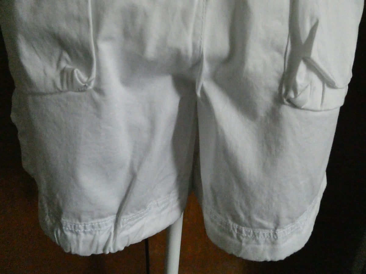 United Colors of Benetton Women White Cargo Shorts EU 46 Cotton Stretch US 10/12