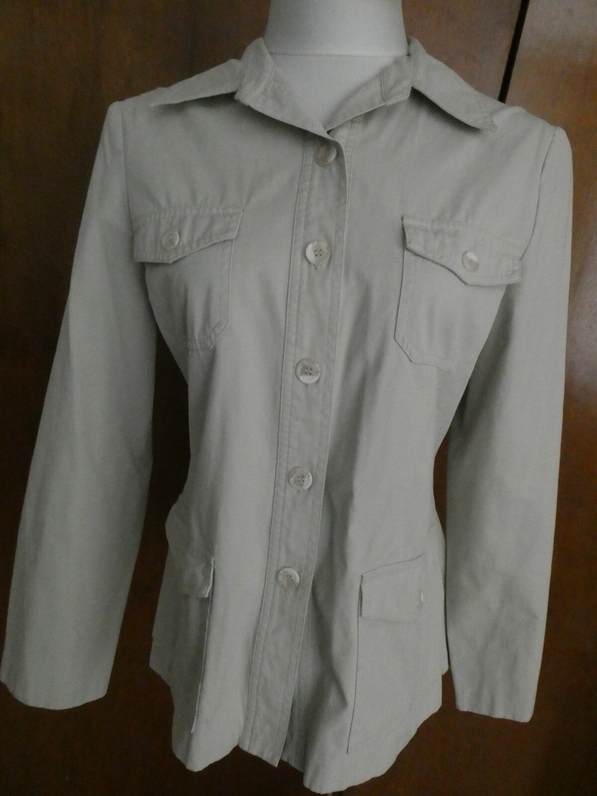New York & Company Women’s Gray Button-Down Cotton Jacket Blazer Size Medium
