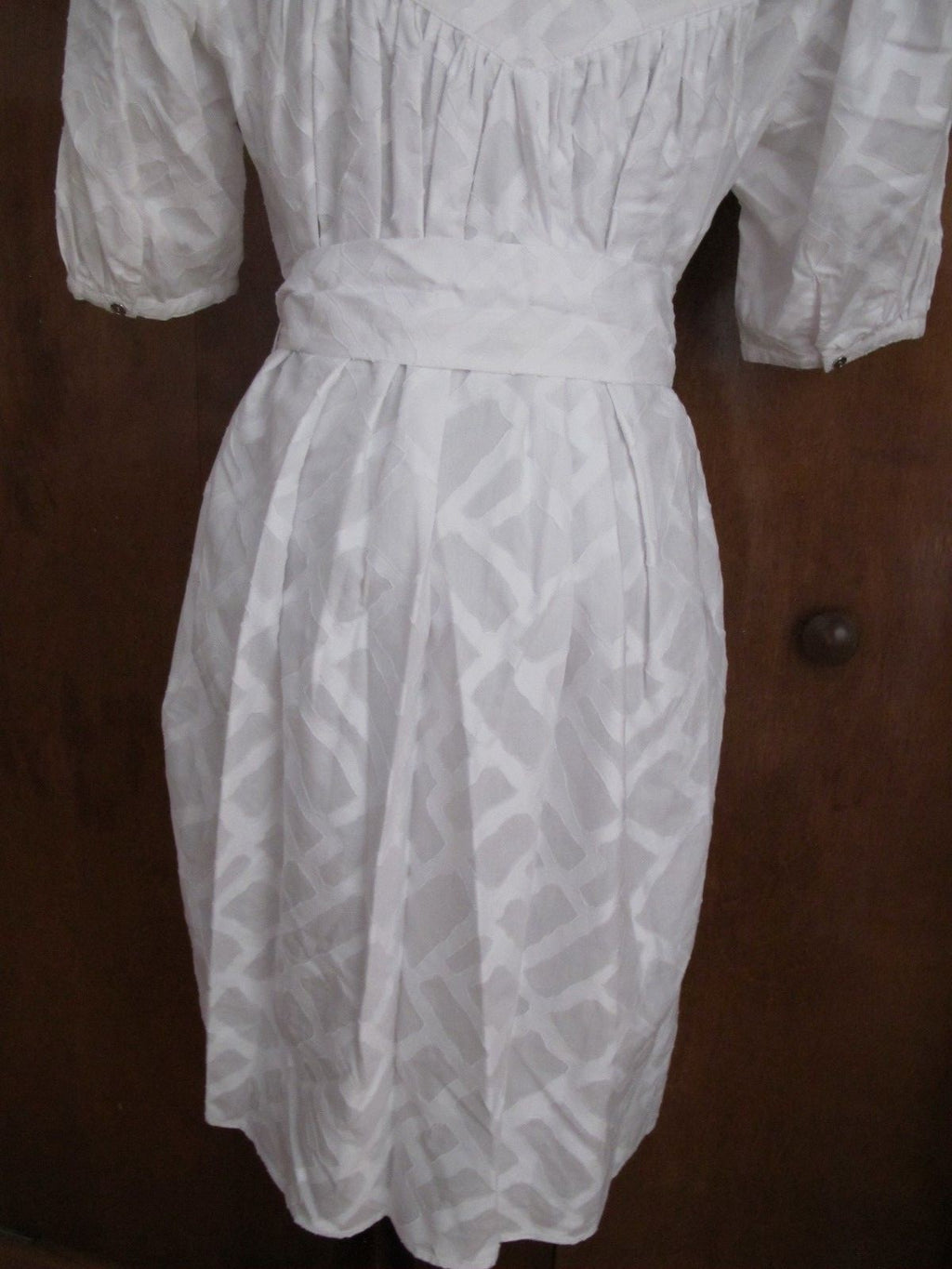Catherine Malandrino Women's White Detailed Belted Dress 12 
