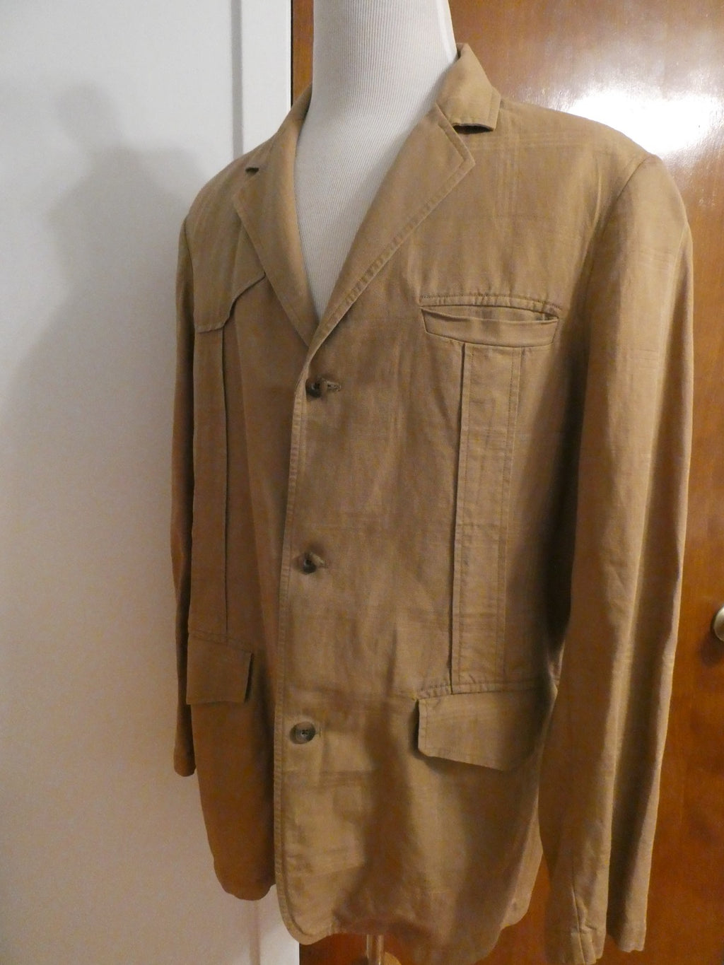 Robert Graham Blazer Men’s Soft 100% Cotton Brown Sport 1 Piece Coat Casual XL