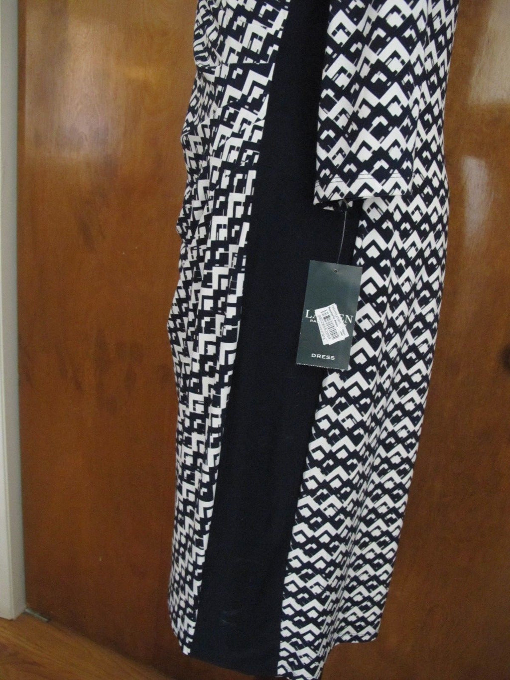 Ralph Lauren women's navy white detailed evening new dress Size 16