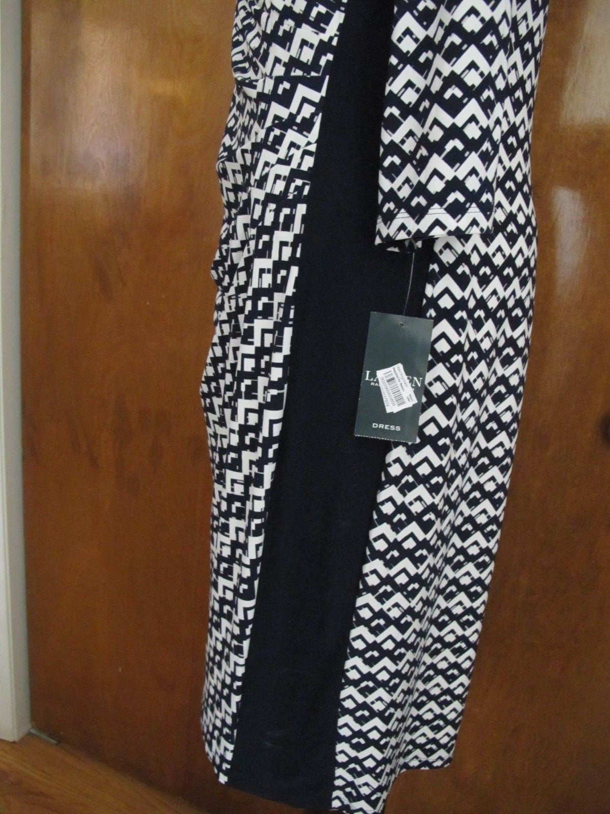 Ralph Lauren women's navy white detailed evening new dress Size 16