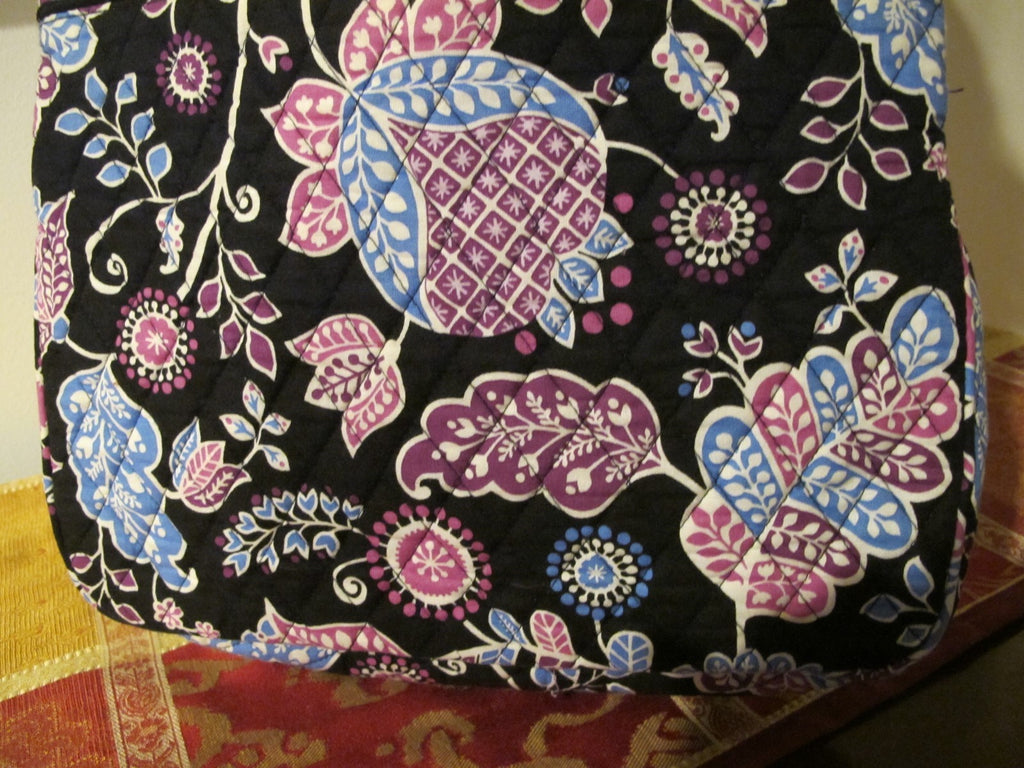 Vera Bradley Women's Black Multi Color Shoulder Crossbody Quilted Zippered Bag