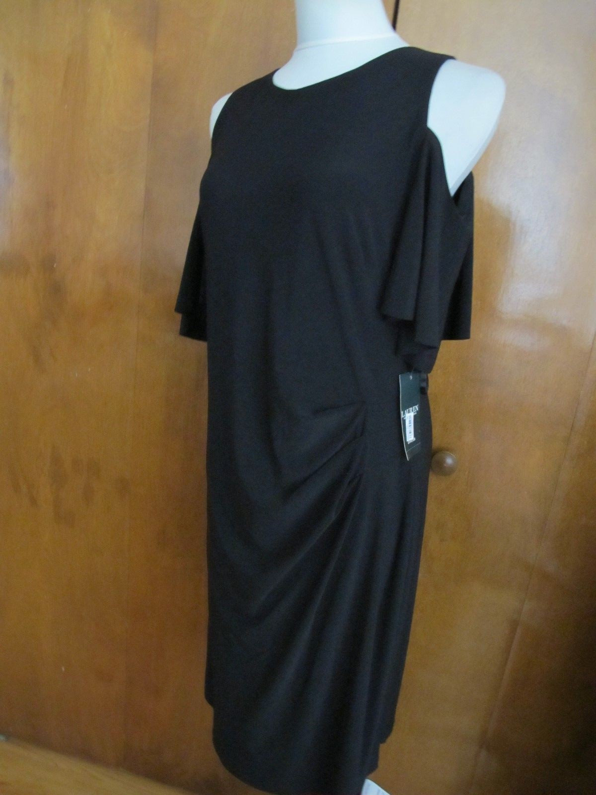 Ralph Lauren women's black cutout gathered lined detailed evening dress 4 