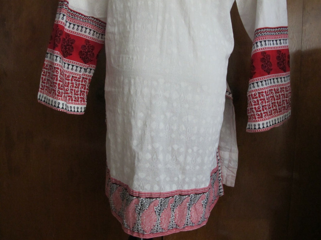 Lime Light Women’s White Embroidered  Cotton Tunic Top Or Swim Cover Large