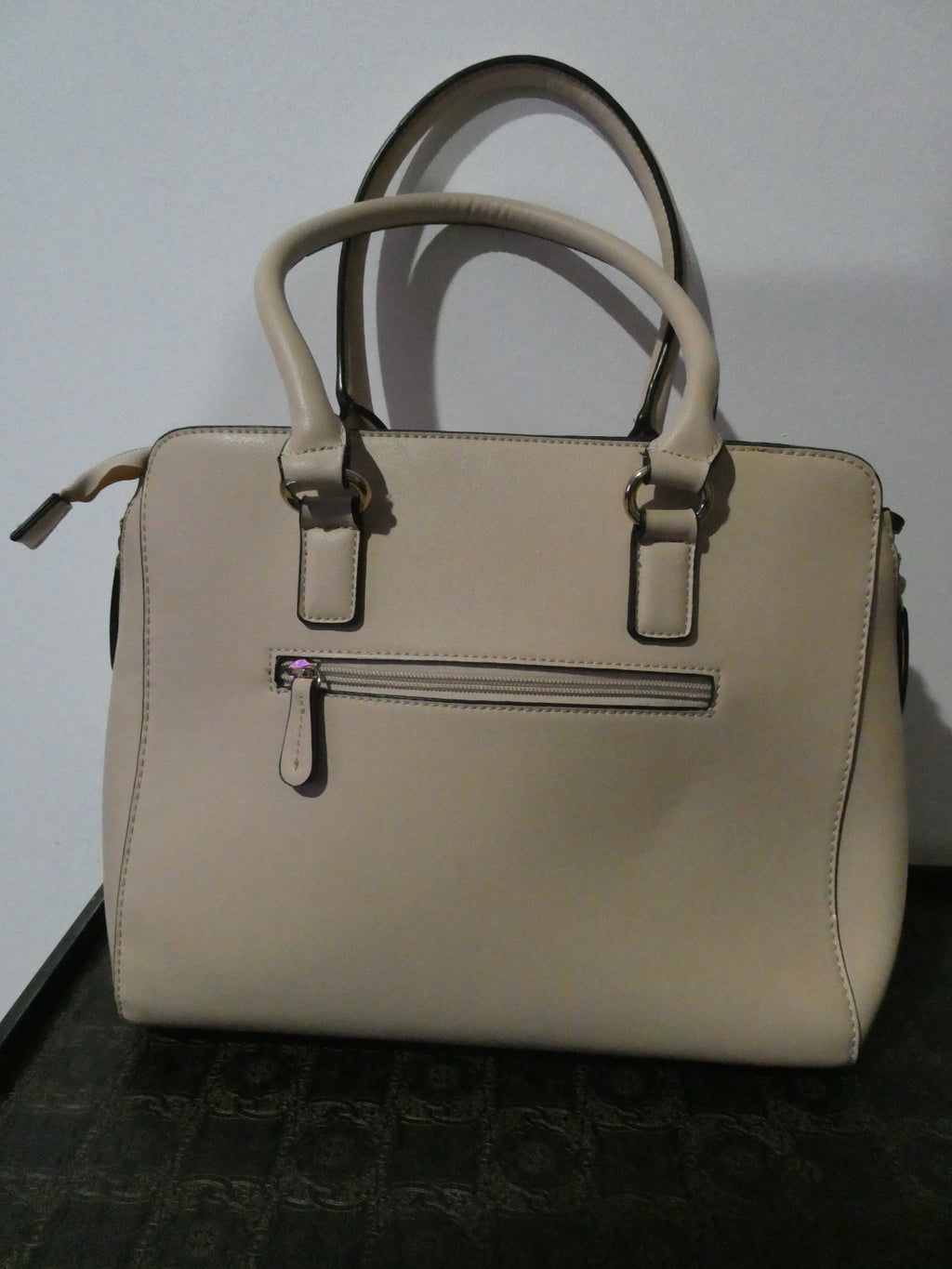 ALDO Women Quilted Taupe Satchel Purse Shoulder Handbag 14” x 10” x 7”