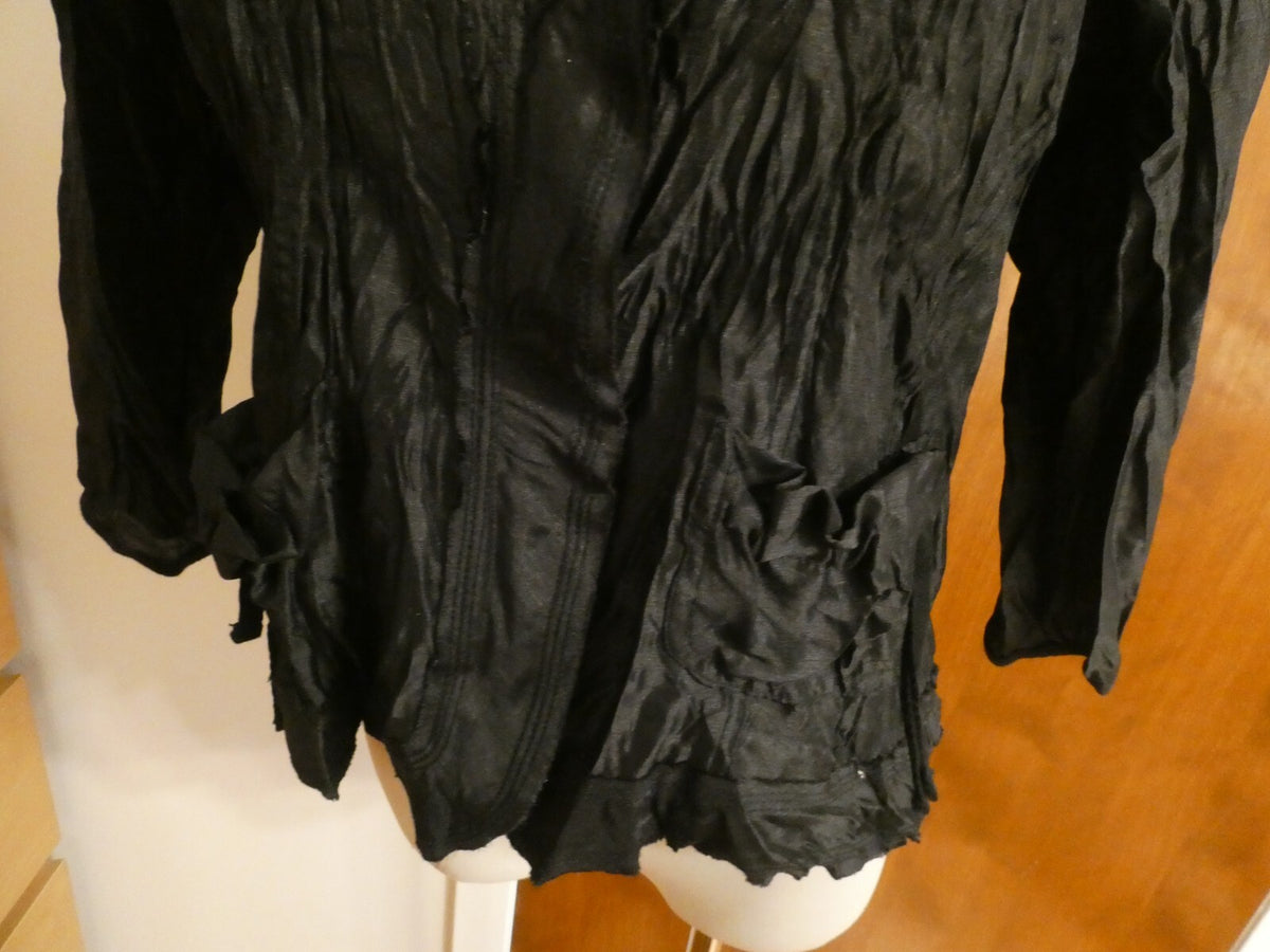 Vers Australia womens black lightweight crinkle dress jacket size14 (fits sz 12)