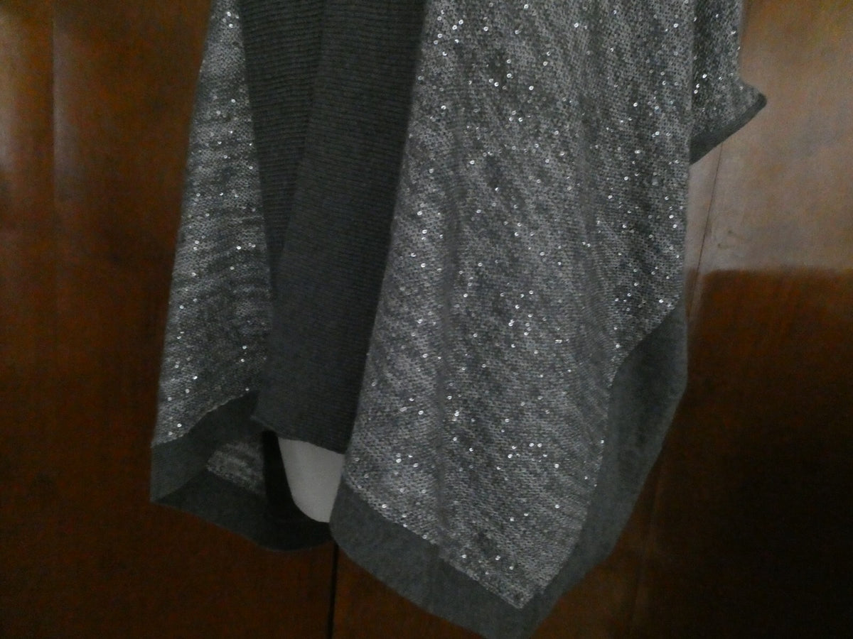 Ann Taylor Loft women's gray cotton/viscose stylish open front cardigan Small