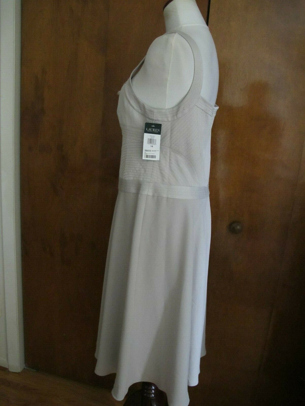 Ralph Lauren women’s  A-Line gray fog lined dress size 14 NEW