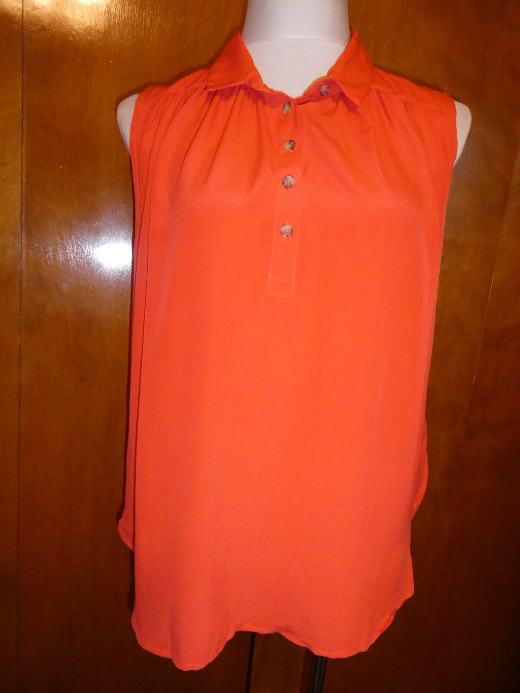 Anthropologie Orange Maeve Women's 100% Silk Blouse Size S, L