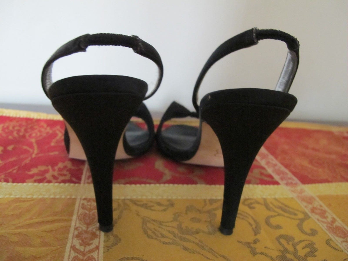 Ragazza womens black satin dress shoes 8B 