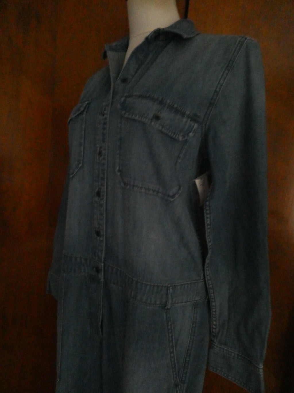 Gap Denim Jeans Blue Cotton Long Sleeves Jumper Jumpsuit Medium