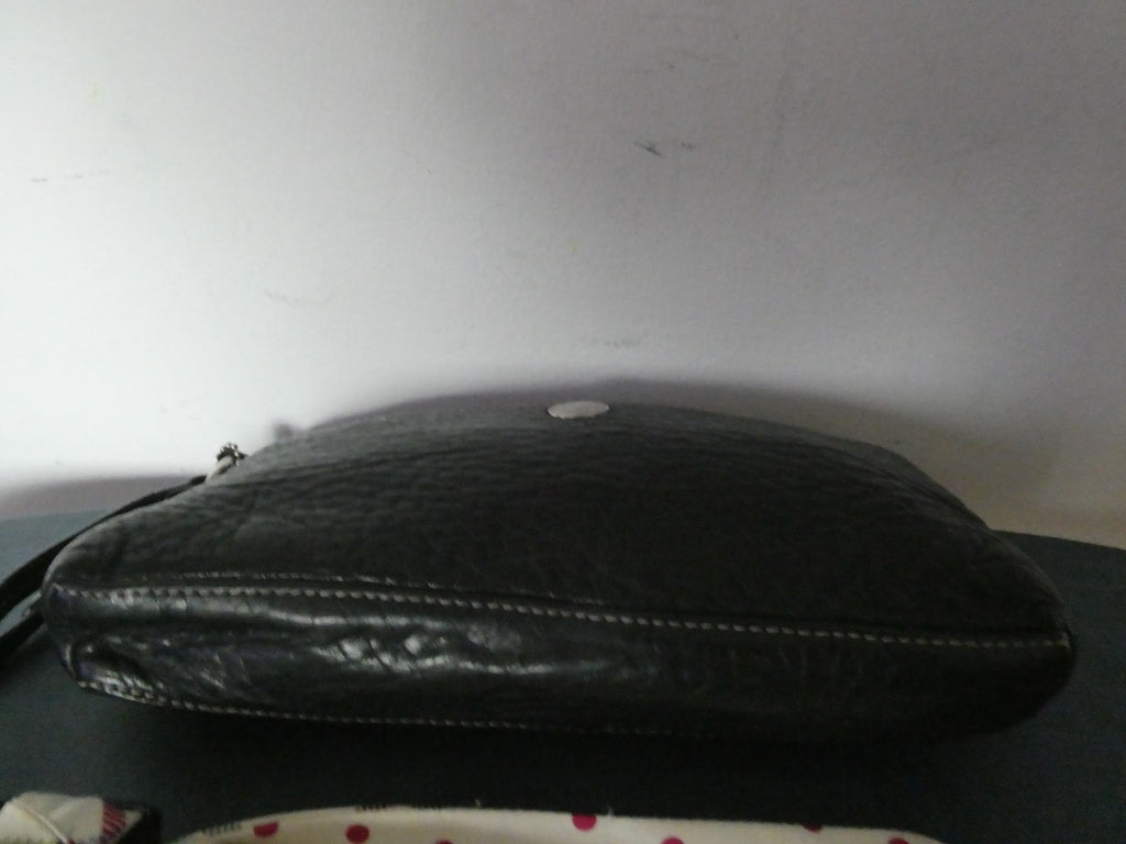 Vintage large Coach Women Black leather wristlet wallet with Coach small scarf