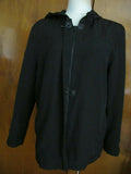 Larry Levine Juniors Black Lined Spring Hooded Coat Jacket Large