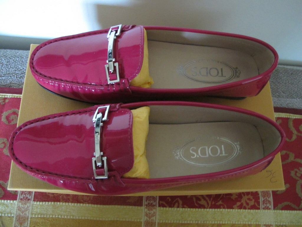 Tod’s women’s authentic gomma pink moccasin shoes 37 made in Italy 
