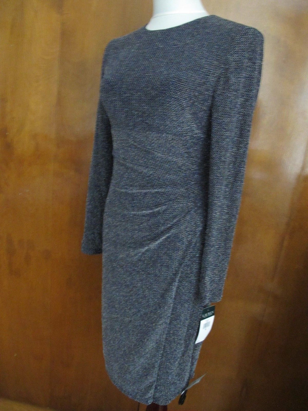 Ralph Lauren Women's Navy Silver Detailed Lined Evening New Dress