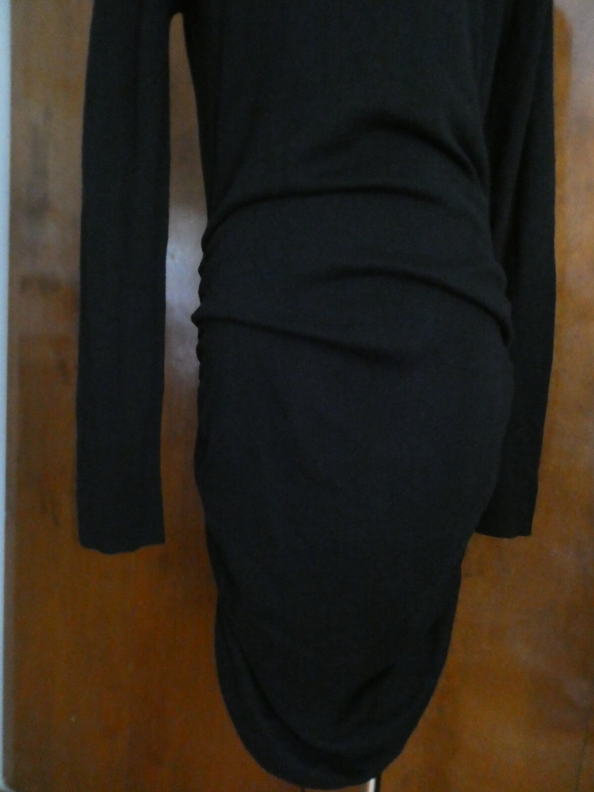Rachel Roy women's stylish detailed black cowl neck long sleeves dress New