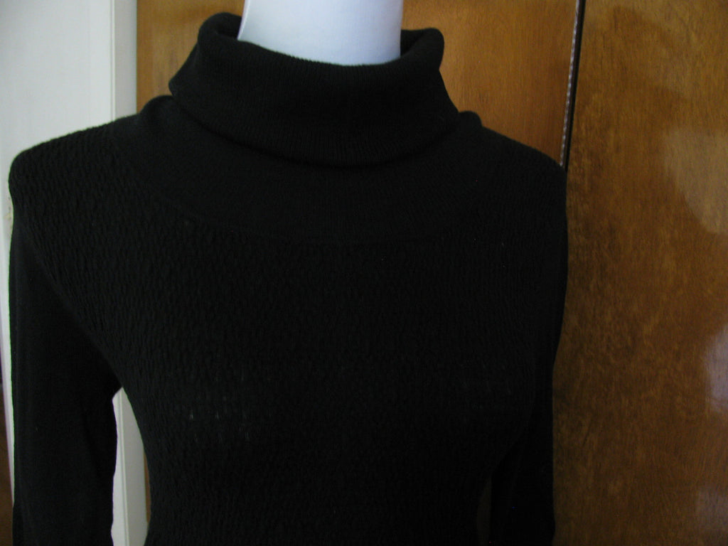 Aqua Women's Black Cotton Tunic Sweaterdress Medium New