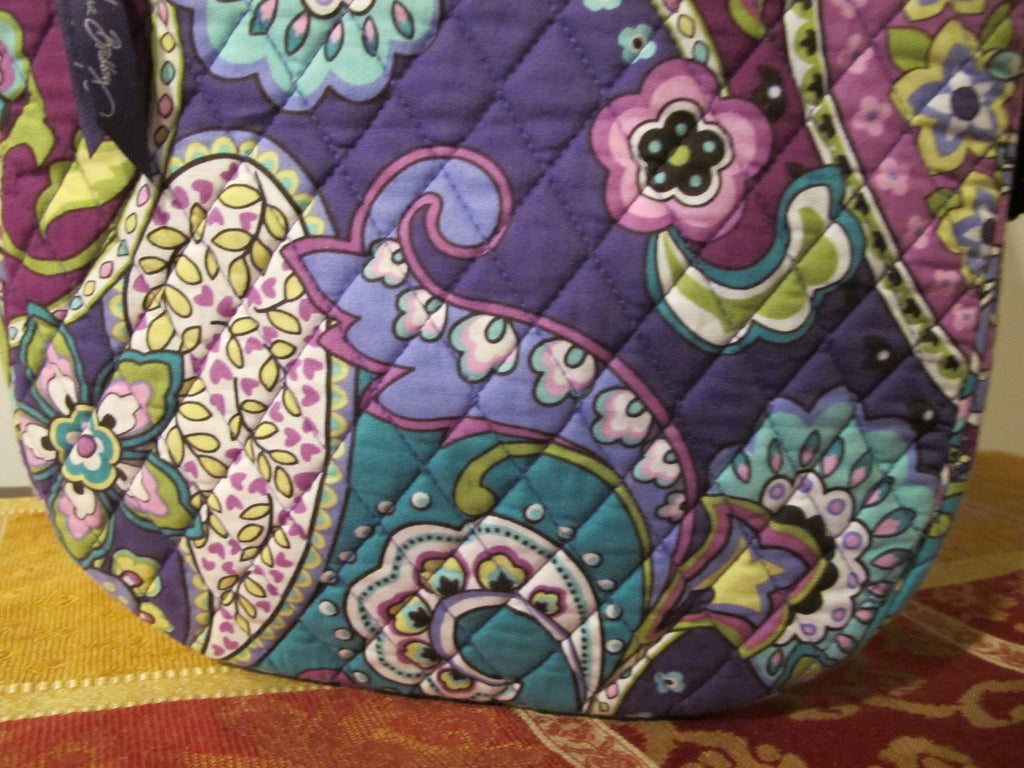 Vera Bradley Women's Multi Color Purple Shoulder Crossbody Quilted Zippered Bag
