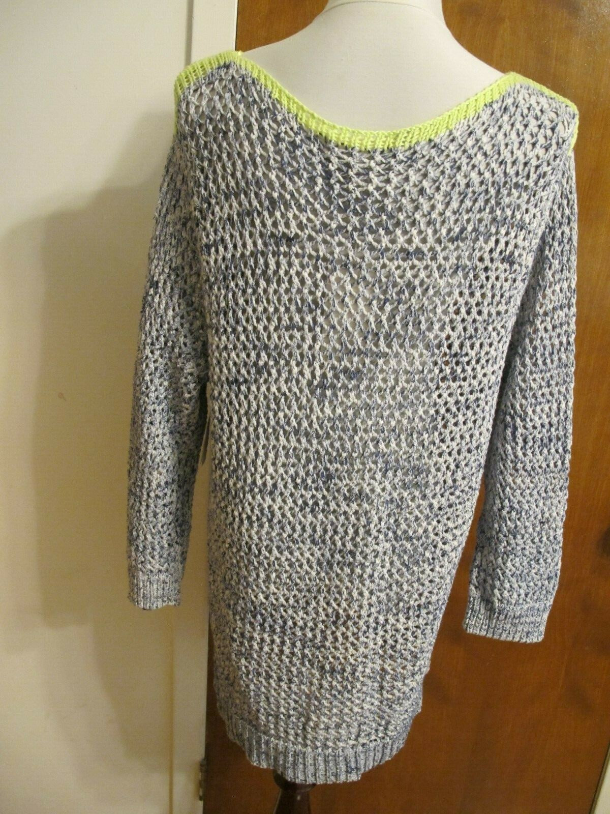 Two By Vince Camuto Women’s Gray Loose Knit  Cotton Sweater Xlarge 