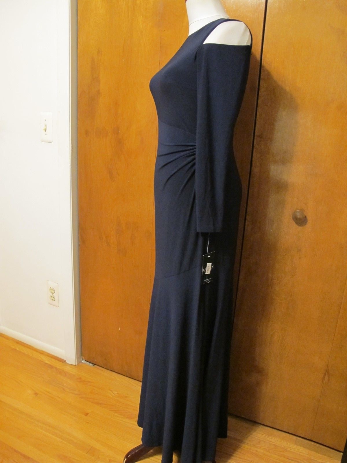 Lauren Ralph Lauren Women Navy Lined Evening Maxi Cutout A-line Dress New