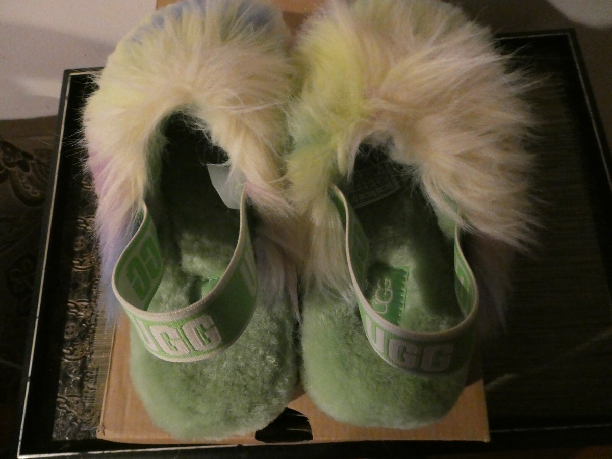 UGG Women's Fluff Yeah Slide Tie Dye Slipper Multicolor US 6, US 7