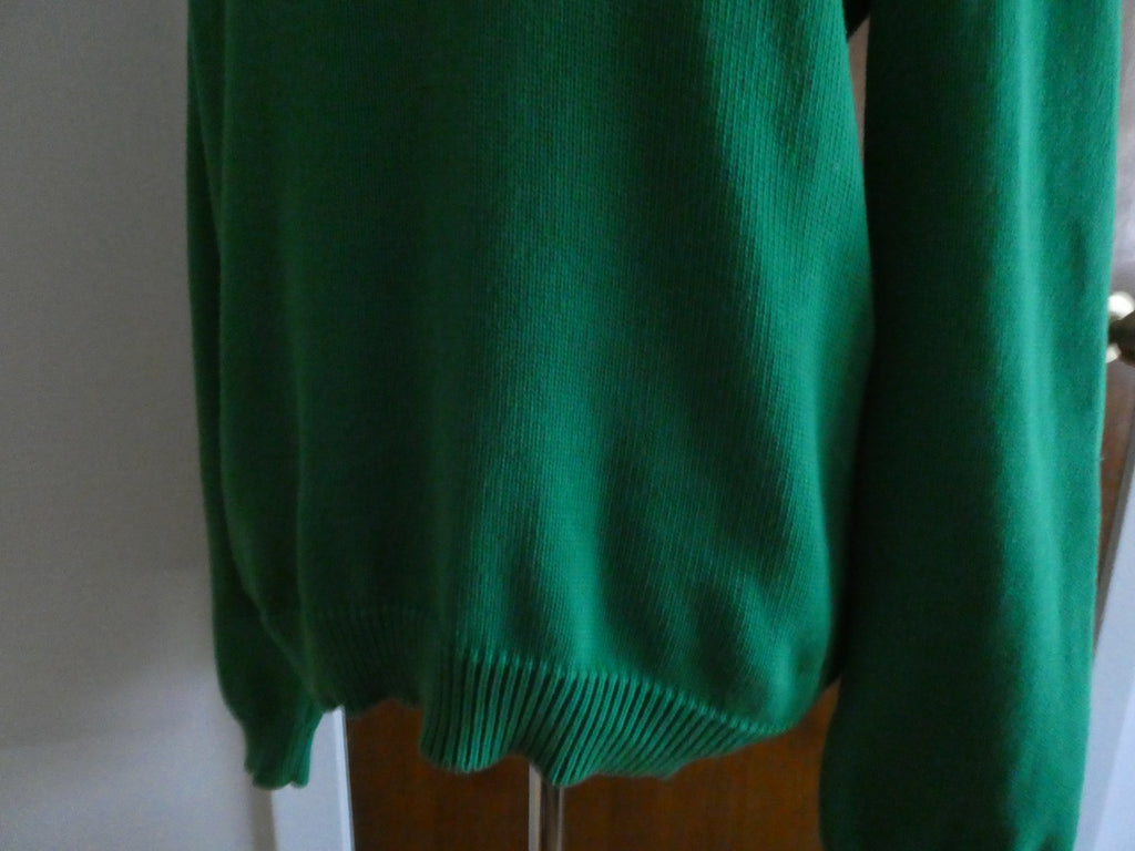 Ralph Lauren Women’s XL Green Shawl Collar Toggle Sweater 100% Cotton EUC