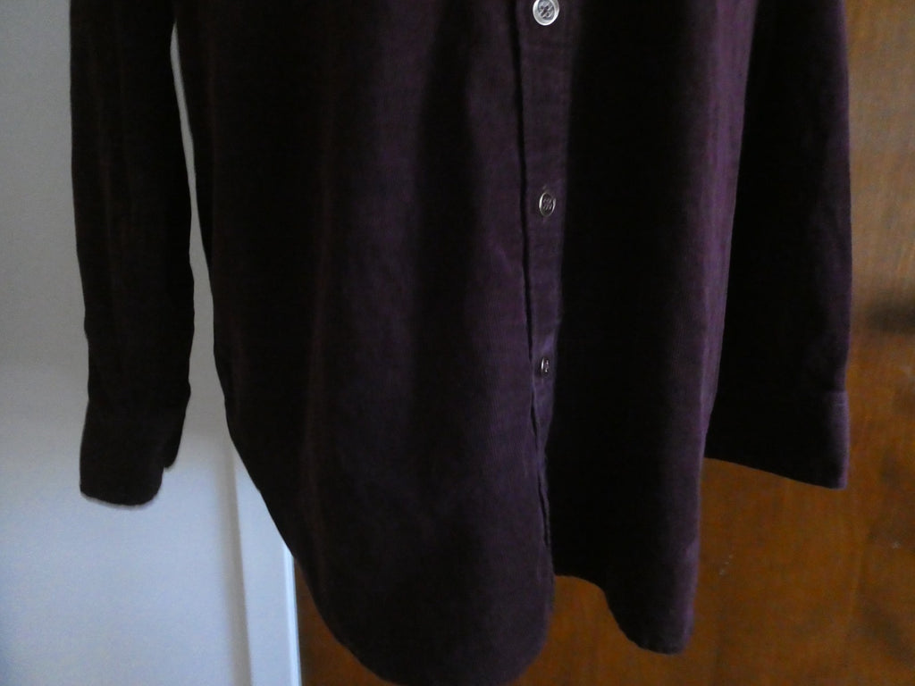 Talbots Women’s Large Purple Corduroy Button Front Shirt Top 100% Cotton India