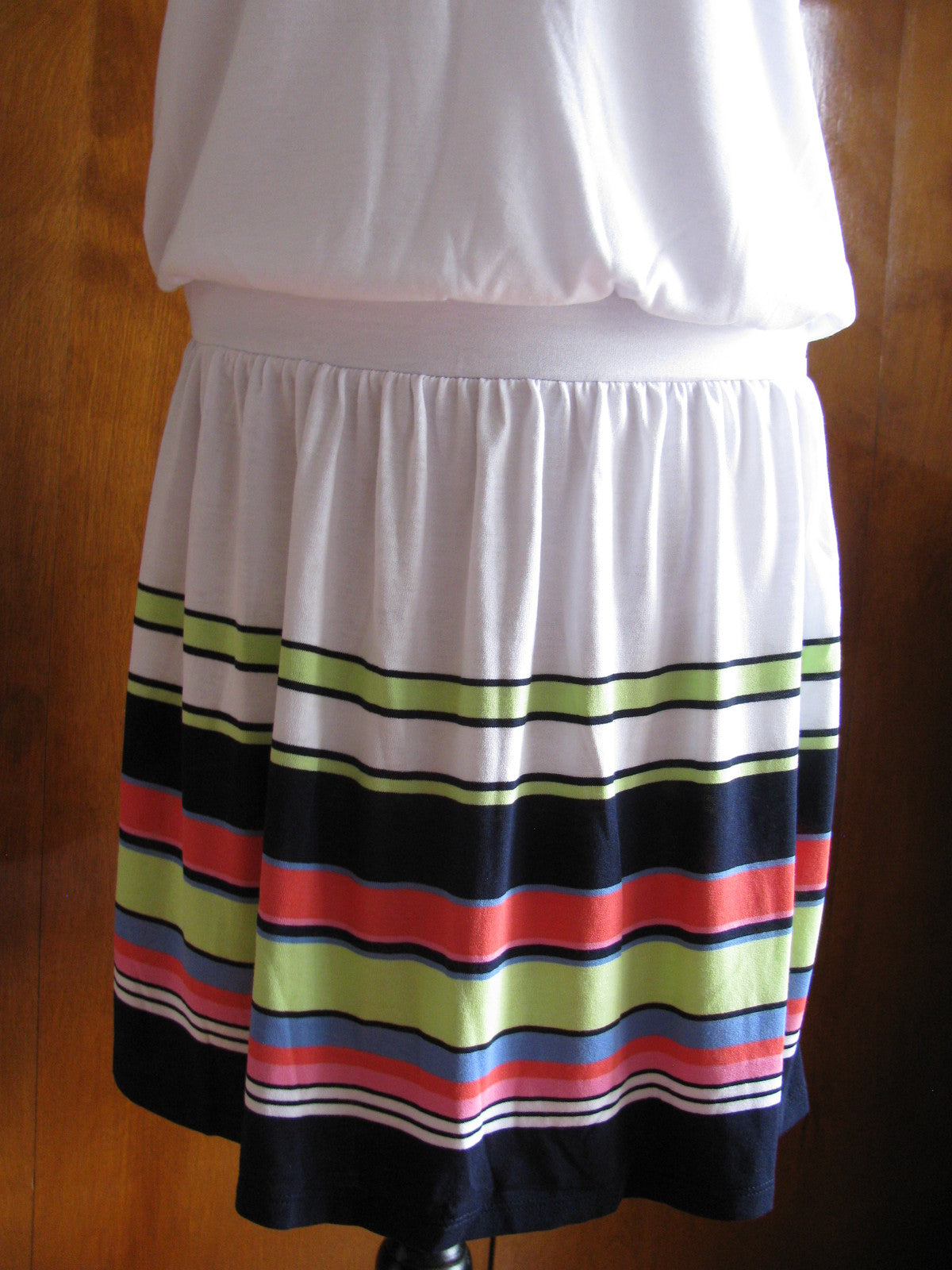 Juicy Couture LA women's white stripe tennis pleated dress 
