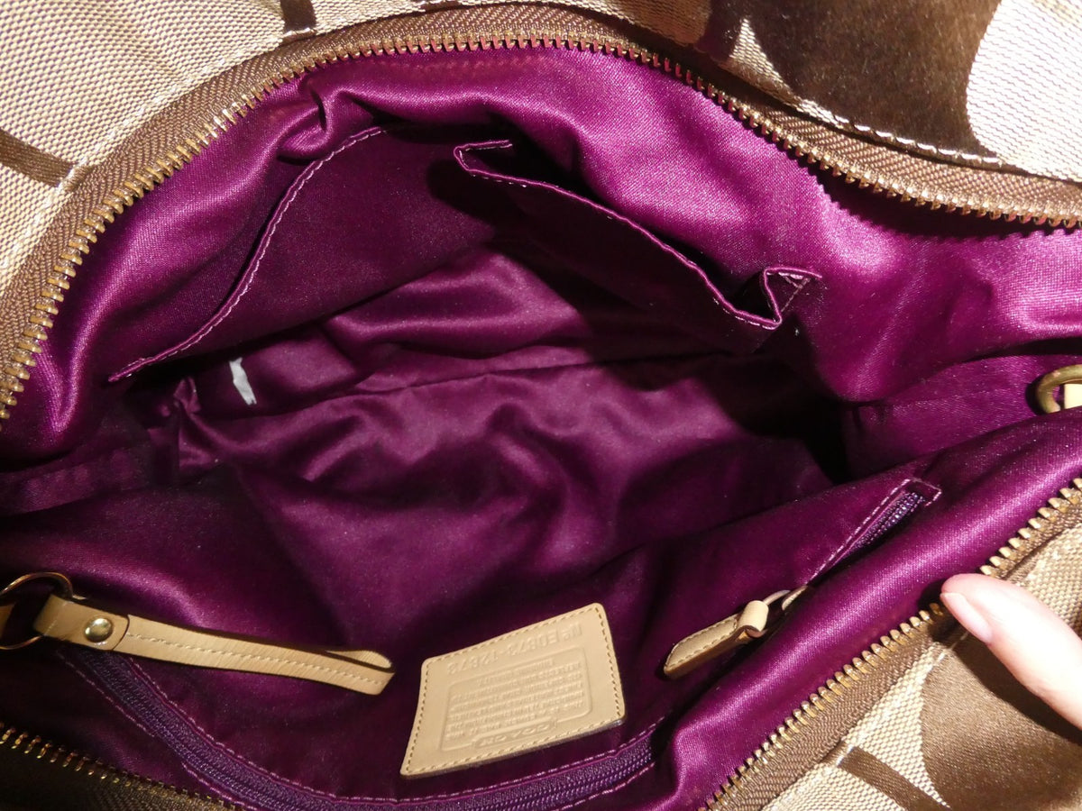 Vintage Coach Authentic Handbag/Purse/Shoulder Bag Canvas, Leather E087312873